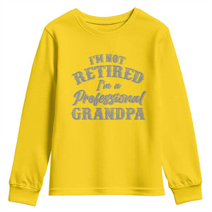 Funny Retirement Grandpa Youth Sweatshirt I'm Not Retired I'm A Professional Grandpa Joke Humor TS10 Daisy Print Your Wear