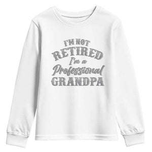 Funny Retirement Grandpa Youth Sweatshirt I'm Not Retired I'm A Professional Grandpa Joke Humor TS10 White Print Your Wear
