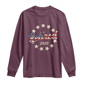 Retired 2025 Long Sleeve Shirt Retirement Gifts American Flag TS10 Maroon Print Your Wear