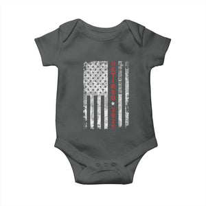 Retired 2025 Baby Onesie Vintage Old American Flag TS10 Dark Heather Print Your Wear