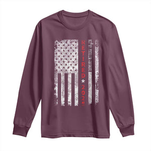 Retired 2025 Long Sleeve Shirt Vintage Old American Flag TS10 Maroon Print Your Wear