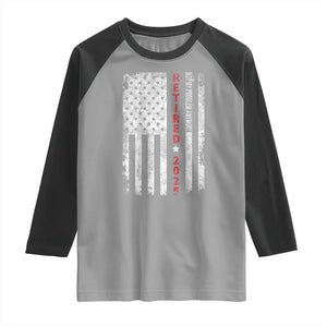 Retired 2025 Raglan Shirt Vintage Old American Flag TS10 Sport Gray Black Print Your Wear