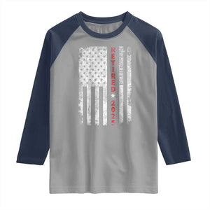 Retired 2025 Raglan Shirt Vintage Old American Flag TS10 Sport Gray Navy Print Your Wear