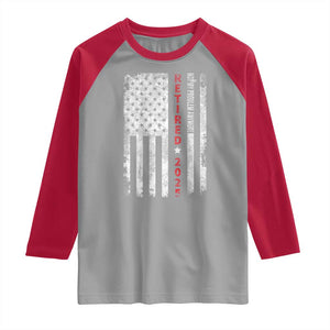 Retired 2025 Raglan Shirt Vintage Old American Flag TS10 Sport Gray Red Print Your Wear