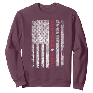 Retired 2025 Sweatshirt Vintage Old American Flag TS10 Maroon Print Your Wear