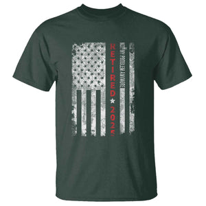 Retired 2025 T Shirt Vintage Old American Flag TS10 Dark Forest Green Print Your Wear
