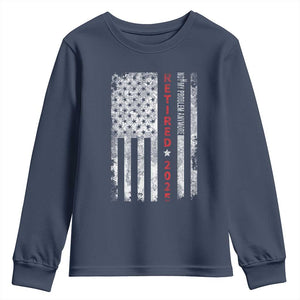Retired 2025 Youth Sweatshirt Vintage Old American Flag TS10 Navy Print Your Wear
