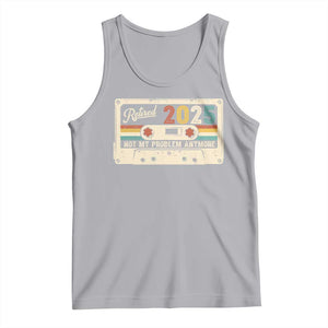 Retired 2025 Tank Top Not My Problem Anymore Retro Cassette TS10 Athletic Heather Print Your Wear