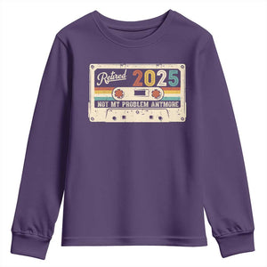 Retired 2025 Youth Sweatshirt Not My Problem Anymore Retro Cassette TS10 Purple Print Your Wear