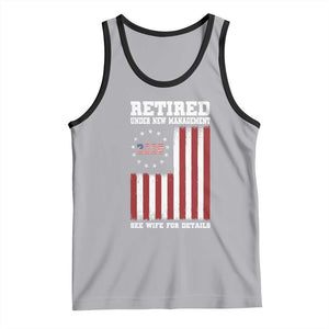 Funny Retired 2025 Tank Top Under New Management See Wife for Details American Flag TS10 Athletic Heather Black Print Your Wear