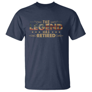 The Legend Has Retired 2025 T Shirt Retro American Flag TS10 Navy Print Your Wear