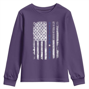 Retired 2025 Youth Sweatshirt Not My Problem Anymore Vintage American Flag TS10 Purple Print Your Wear