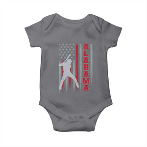 Alabama Fan Baby Onesie Vintage Bama Baseball Lovers American Flag AL State TS10 Charcoal Print Your Wear