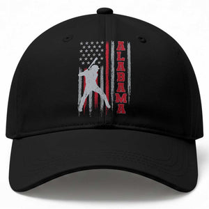 Alabama Fan Baseball Cap Vintage Bama Baseball Lovers American Flag AL State TS10 Print Your Wear