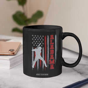 Alabama Fan Coffee Mug Vintage Bama Baseball Lovers American Flag AL State TS10 Print Your Wear