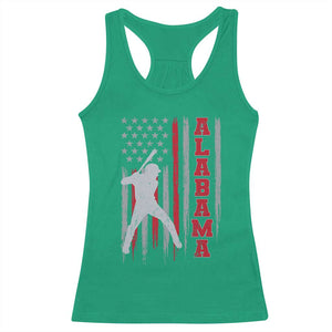 Alabama Fan Racerback Tank Top Vintage Bama Baseball Lovers American Flag AL State TS10 Irish Green Print Your Wear