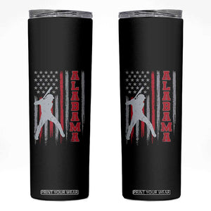 Alabama Fan Skinny Tumbler Vintage Bama Baseball Lovers American Flag AL State TS10 Black Print Your Wear