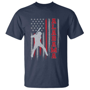 Alabama Fan T Shirt Vintage Bama Baseball Lovers American Flag AL State TS10 Navy Print Your Wear