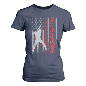 Alabama Fan T Shirt For Women Vintage Bama Baseball Lovers American Flag AL State TS10 Navy Print Your Wear