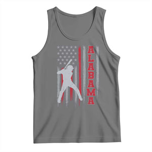 Alabama Fan Tank Top Vintage Bama Baseball Lovers American Flag AL State TS10 Black Heather Print Your Wear
