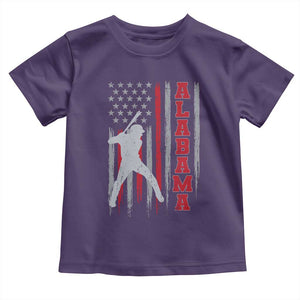 Alabama Fan Toddler T Shirt Vintage Bama Baseball Lovers American Flag AL State TS10 Purple Print Your Wear