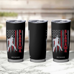 Alabama Fan Tumbler Cup Vintage Bama Baseball Lovers American Flag AL State TS10 Print Your Wear
