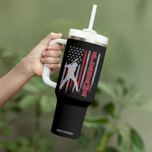 Alabama Fan Tumbler With Handle Vintage Bama Baseball Lovers American Flag AL State TS10 Print Your Wear