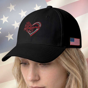 Alabama Fan Baseball Cap Bama Baseball Leopard Heart Graphic Game Day TS10 Print Your Wear
