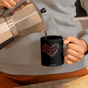 Alabama Fan Coffee Mug Bama Baseball Leopard Heart Graphic Game Day TS10 Print Your Wear