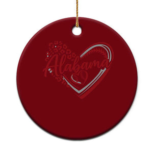 Alabama Fan Ceramic Ornament Bama Baseball Leopard Heart Graphic Game Day TS10 1pc Red Print Your Wear