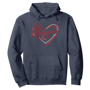 Alabama Fan Hoodie Bama Baseball Leopard Heart Graphic Game Day TS10 Navy Print Your Wear