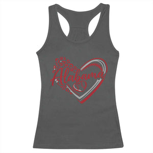 Alabama Fan Racerback Tank Top Bama Baseball Leopard Heart Graphic Game Day TS10 Dark Heather Print Your Wear