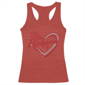 Alabama Fan Racerback Tank Top Bama Baseball Leopard Heart Graphic Game Day TS10 Red Print Your Wear