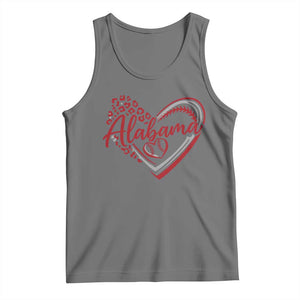 Alabama Fan Tank Top Bama Baseball Leopard Heart Graphic Game Day TS10 Black Heather Print Your Wear