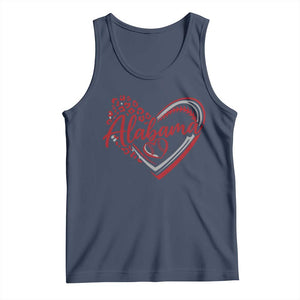 Alabama Fan Tank Top Bama Baseball Leopard Heart Graphic Game Day TS10 Navy Print Your Wear