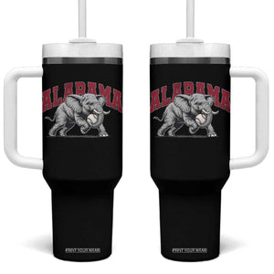 Alabama Fan Tumbler With Handle Baseball Bama Mascot Game Day TS10 One Size: 40 oz Black Print Your Wear