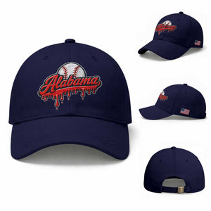 Alabama Baseball Baseball Cap Bama Sports Team Game Day TS10 Baseball Cap Universal Fit Dark Blue Print Your Wear