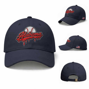 Alabama Baseball Baseball Cap Bama Sports Team Game Day TS10 Baseball Cap Universal Fit Navy Print Your Wear
