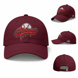 Alabama Baseball Baseball Cap Bama Sports Team Game Day TS10 Baseball Cap Universal Fit Maroon Print Your Wear