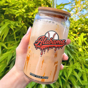 Alabama Baseball Glass Can Bama Sports Team Game Day TS10 Black Print Your Wear
