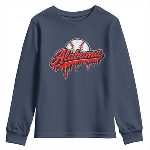Alabama Baseball Youth Sweatshirt Bama Sports Team Game Day TS10 Navy Print Your Wear