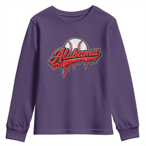 Alabama Baseball Youth Sweatshirt Bama Sports Team Game Day TS10 Purple Print Your Wear