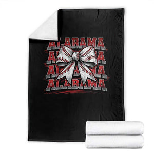 Alabama Fan Throw Blanket Vintage Bama Baseball Coquette Bow Women Girls Kids TS10 Black Print Your Wear