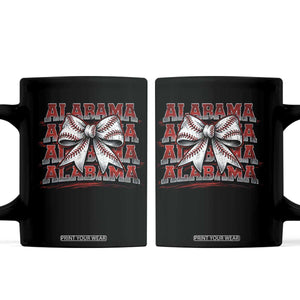 Alabama Fan Coffee Mug Vintage Bama Baseball Coquette Bow Women Girls Kids TS10 Black Print Your Wear