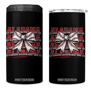 Alabama Fan 4 in 1 Can Cooler Tumbler Vintage Bama Baseball Coquette Bow Women Girls Kids TS10 One Size: 16 oz Black Print Your Wear