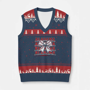 Alabama Fan V-Neck Knit Sweater Vest Vintage Bama Baseball Coquette Bow Women Girls Kids TS10 Navy Red Print Your Wear