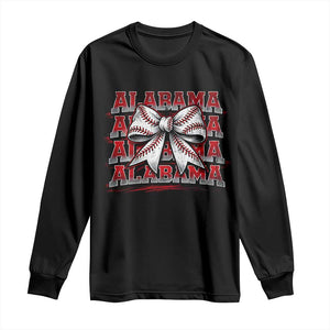Alabama Fan Long Sleeve Shirt Vintage Bama Baseball Coquette Bow Women Girls Kids TS10 Black Print Your Wear