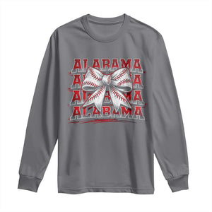 Alabama Fan Long Sleeve Shirt Vintage Bama Baseball Coquette Bow Women Girls Kids TS10 Charcoal Print Your Wear