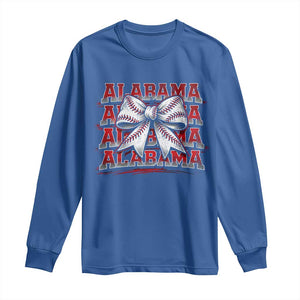 Alabama Fan Long Sleeve Shirt Vintage Bama Baseball Coquette Bow Women Girls Kids TS10 Royal Blue Print Your Wear
