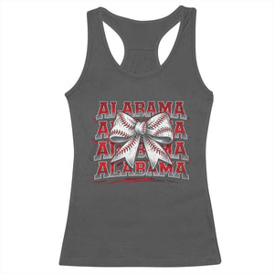 Alabama Fan Racerback Tank Top Vintage Bama Baseball Coquette Bow Women Girls Kids TS10 Dark Heather Print Your Wear